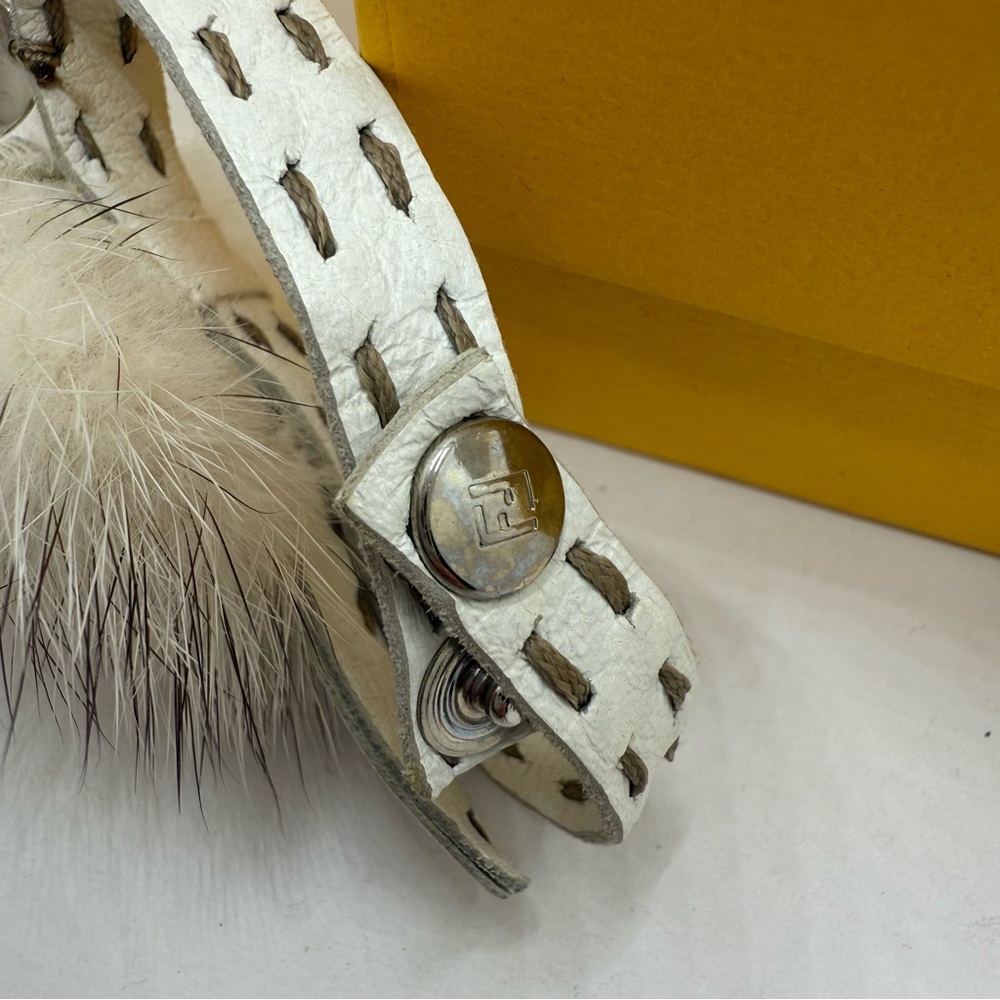 Fendi Selleria Mink Fur Flower Leather Bracelet - Picture 4 of 5